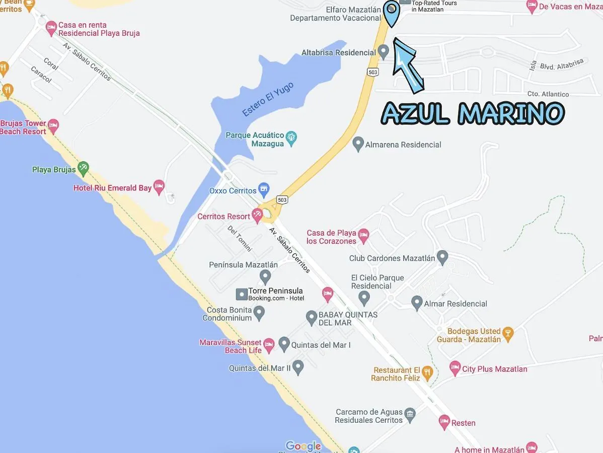 Azul Marino Hermosa Casa Familiar en Residencial Mazatlán